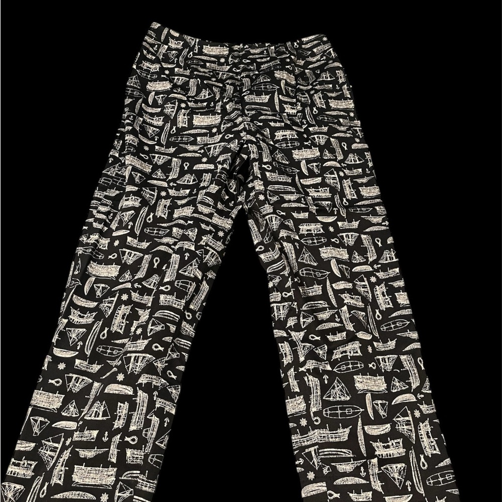 Marisa Christina Black and White Nautical Pants
